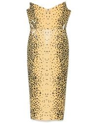Alex Perry - Strapless Cheetah-Print Maxi Dress - Lyst