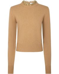 Rabanne - Embellished Knitted Jumper - Lyst