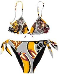 Miss Bikini - Damask-Print Rhinestone-Embellished Bikini - Lyst