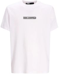 Karl Lagerfeld - T-Shirt Met Logopatch - Lyst