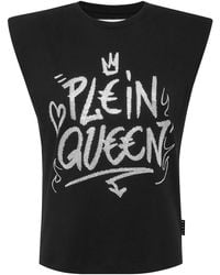 Philipp Plein - Crystal-Embellished Cotton Tank Top - Lyst