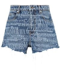 Alexander Wang - Bite Jeans-Shorts mit Logo-Print - Lyst
