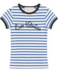Valentino Garavani - Striped Jersey T-Shirt - Lyst
