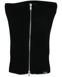 MM6 by Maison Margiela - Ribbed-Knit Zipped Neck Warmer - Lyst