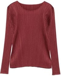 Pleats Please Issey Miyake - Pleated Long-Sleeve Top - Lyst