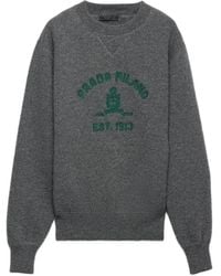 Prada - Raglan Trui Met Intarsia Logo - Lyst