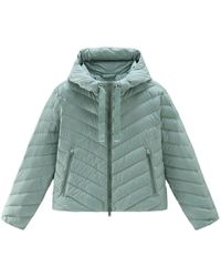 Woolrich - Hooded Chevron-quilted Puffer Jacket - Lyst