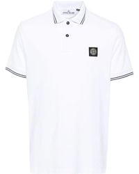 Stone Island - Slim Fit Ribbed Collar Polo With Contrasting Stripes - Lyst