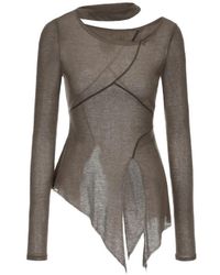 Elwood - Asymmetric Stitch-Paneled Long-Sleeved T-Shirt - Lyst