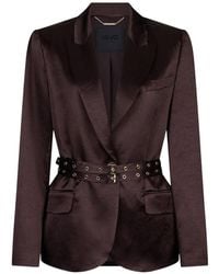 Liu Jo - Eyelet Belted Blazer - Lyst