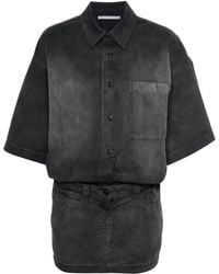 Alexander Wang - Denim Mini Shirt Dress - Lyst