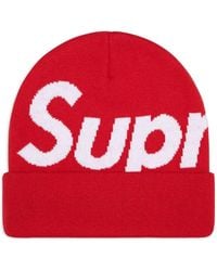 Supreme - Big Logo Beanie Hat - Lyst