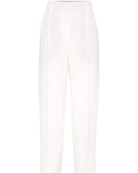 Brunello Cucinelli - High-waist Cropped Trousers - Lyst