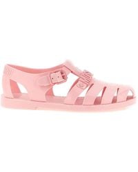 Moschino - Logo Appliqué Sandals - Lyst