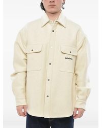 Palm Angels - Logo-Embroidered Buttoned Shirt Jacket - Lyst