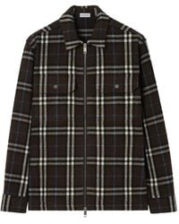 Burberry - Check Wool Flannel Overshirt - Lyst