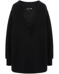 Hamza - Sheer Lace-Insert Fleece Dress - Lyst
