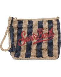 MC2 Saint Barth - Raffia Pouch With Embroidered Logo - Lyst