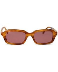Gucci - Logo-Plaque Rectangle-Frame Sunglasses - Lyst