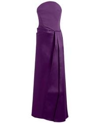 Solace London - Seri Strapless Draped Maxi Dress - Lyst
