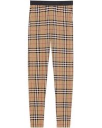 Burberry - Leggings Con Motivo Vintage Check - Lyst
