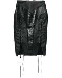 MITILIANE COUTURE - Gonna Midi Con Effetto Coccodrillo - Lyst