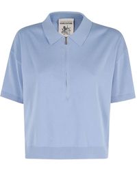 Semicouture - Ambre Zipped Polo Top - Lyst