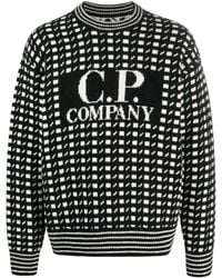 C.P. Company - Logo Intarsia-knit Wool Jumper - Lyst
