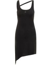 Courreges - Asymmetrical-Strap Mini Dress - Lyst