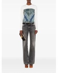 Love Moschino - Printed Stretch Cotton Jersey T-Shirt - Lyst