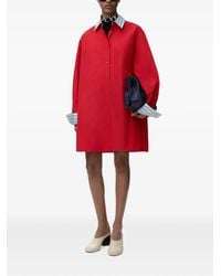 Loewe - Robe-Chemise Courte À Col Contrastant - Lyst
