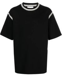 Nanushka - Crochet-trim Crew-neck T-shirt - Lyst
