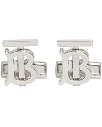 Burberry Boutons de manchette plaqués palladium Monogram - Métallisé
