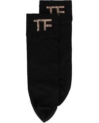 Tom Ford - Gem-Embellished Logo Socks - Lyst