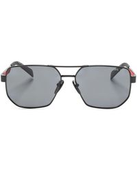 Prada - Logo-embossed Pilot-frame Sunglasses - Lyst