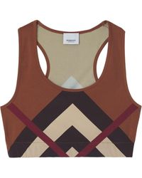 Burberry - Cropped-Top mit Chevron-Check - Lyst