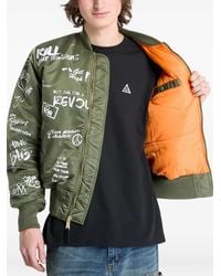 Alpha Industries - Bomber Con Stampa Grafica - Lyst