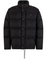 Prada - Padded Logo-Plaque Jacket - Lyst