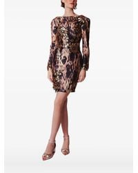 Lethicia Bronstein - Paillettenverziertes Kleid mit Animal-Print - Lyst
