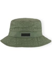 Ganni - Logo-Patch Quilted Bucket Hat - Lyst