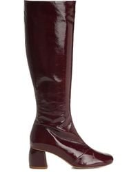 Forte Forte - Stiefel aus Lackleder mit Blockabsatz - Lyst