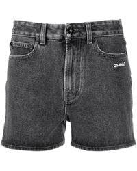 Off-White c/o Virgil Abloh - Denim Shorts With Print - Lyst