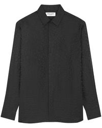 Saint Laurent - Silk Patterned Jacquard Shirt - Lyst