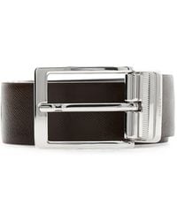 Guess - Milano Saffiano Leather Belt - Lyst