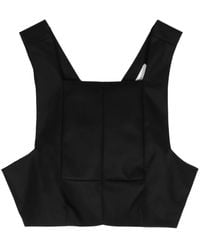 Tibi - Square-Neck Cotton-Blend Tank Top - Lyst