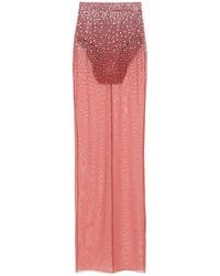 Alex Perry - Crystal Mesh Maxi Skirt - Lyst