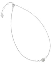 Guess - Tiny Pearly Logo-Plaque Faux-Pearl Necklace - Lyst