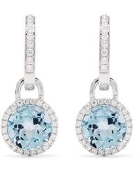 Kiki McDonough - 18kt White Gold Grace Topaz And Diamond Mini Detachable Drop Earrings - Lyst
