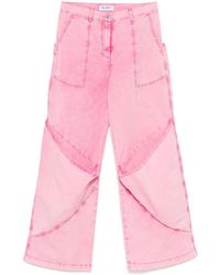 The Attico - Broek Met Wijde Pijpen - Lyst