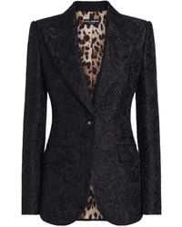 Dolce & Gabbana - Einreihige Turlington-Jacke Aus Floralem Matelassé-Jacquard - Lyst